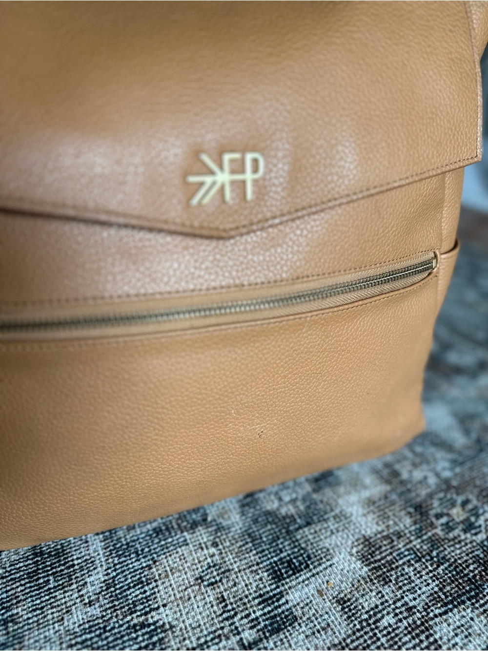 Freshly Picked Classic Diaper Backpack | Camel Vegan Leather - Picture 3 of 10